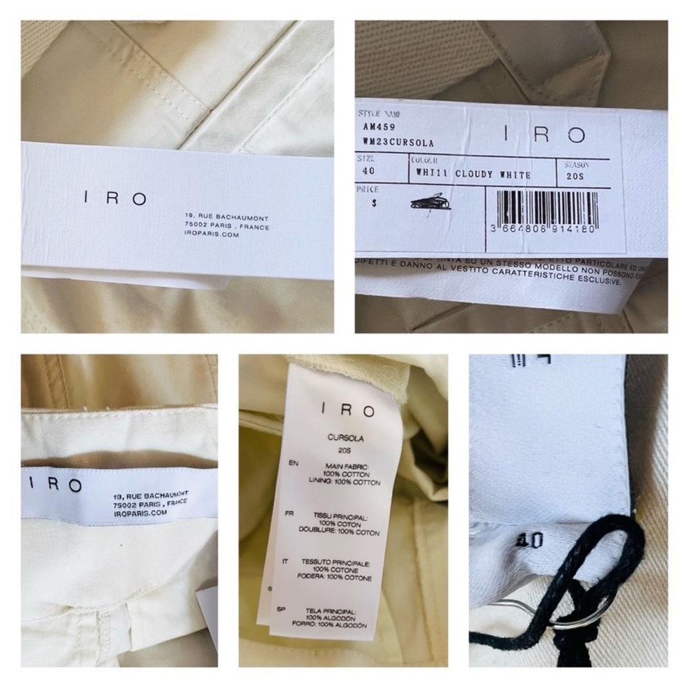 New! IRO Cursola Paperbag High Waist Pants in Cloudy White - Picture 10 of 10